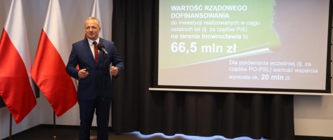 Wojewoda podsumowuje rządowe dotacje dla Inowrocławia. To reakcja na banery ratusza