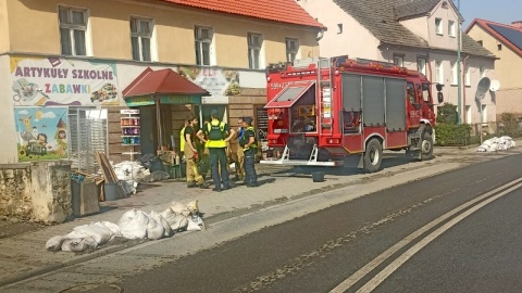 Kujawsko-pomorscy policjanci pomgają poszkodowanym w powodzi/fot. KWP Bydgoszcz