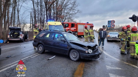 Karambol w Łysomicach/fot. KM PSP Toruń, Facebook