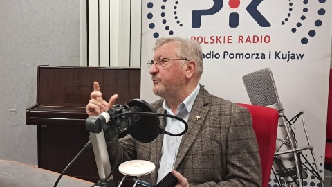 Krzysztof Sikora podczas rozmowy w Polskim Radiu PiK. / Fot. Radosław Łączkowski